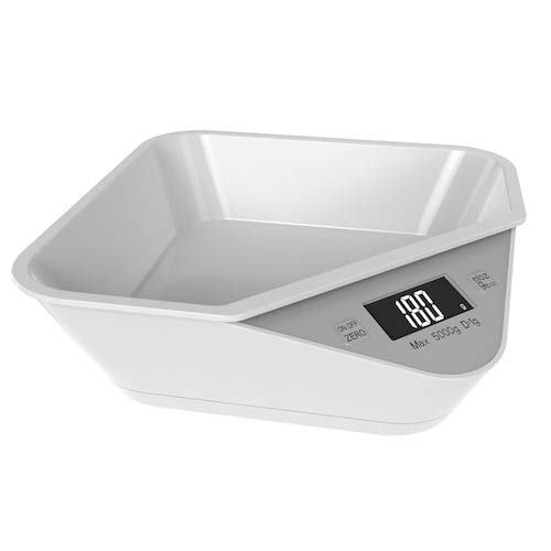 Miska do karmienia dla zwierząt domowych miska do karmienia psów dla kotów waga kuchenna miarka miarka ABS miarka karmy dla zwierząt waga LED wyświetlane modele - czarna Chiny