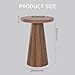 Small Round Pedestal Side Table, Wooden End Table for Living Room, Fluted Drink Table for Small Space, Modern Plant Stand Accent Table for Sofa Couch, 13.6 inch (Walnut)