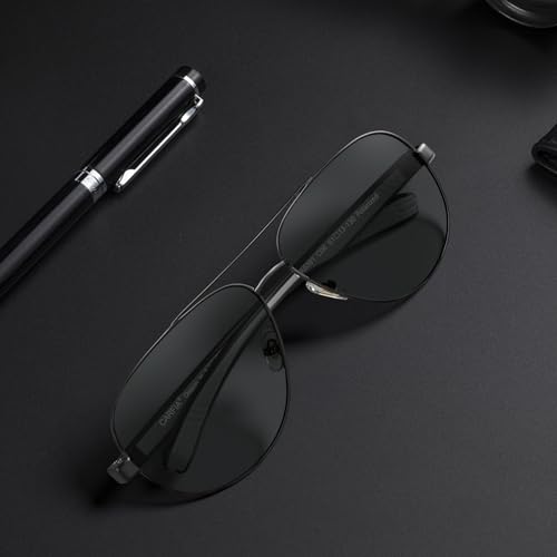 CARFIA Trendy Pilot Polarized Sunglasses for Men UV400 Lenses, Lightweight TR90 Outdoor Eyewear CA53913