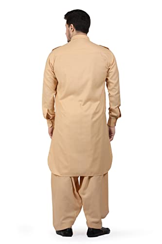 Men's Cotton Blend Pathani Kurta Pyjama Suit
