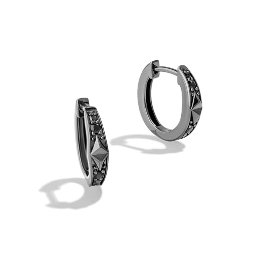 Jewelili Star Wars™ Fine Jewelry DARK ARMOR Women's Earrings in Silver and Black Rhodium with 1/5 CT.TW. Black Diamonds2