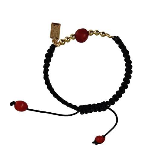 Image of EVELYN BROOKS Macrame Adjustable & Easy to Wear UNISEX Bracelet - Gold & Silver Finish- Friensdhip /Love Good Luck Bracelet - w /Meaningful Huayruro Seed Beads - Great Gifts for HIM & for HER