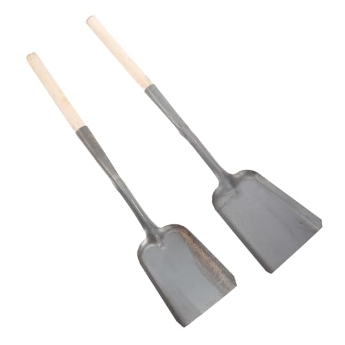 LOEFLIFA 2pezzi Paletta in Metallo Per Stufa Paletta Per Cucina Manico Lungo Per Cenere Di Per Pulizia Della Lettiera Piccola