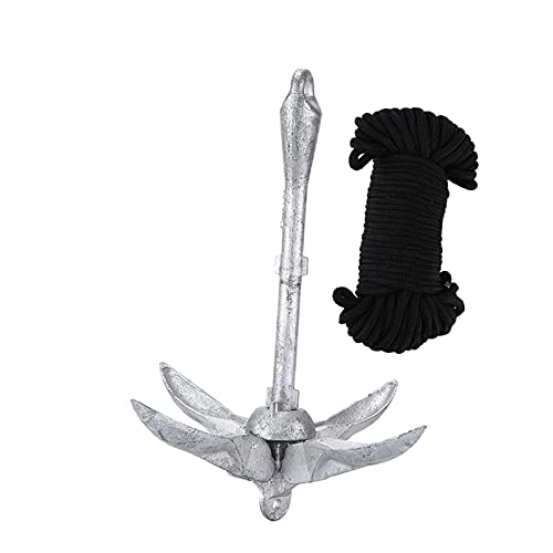 Ancre marine 5kg en acier au carbone galvanisé avec corde de 20m pour bateau