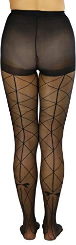 Image of ToBeInStyle Women's Argyle Checkered Diamond Rhombus Net Opaque Sheer Tights Pantyhose