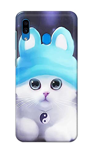 Image of Chinese Cutie Kitten Cat Big Eyes Lovely Girl Ears Hard Back Case Cover for Samsung Galaxy A20 / Samsung A30 / Samsung M10S Back Cover -(J5) VNS2221