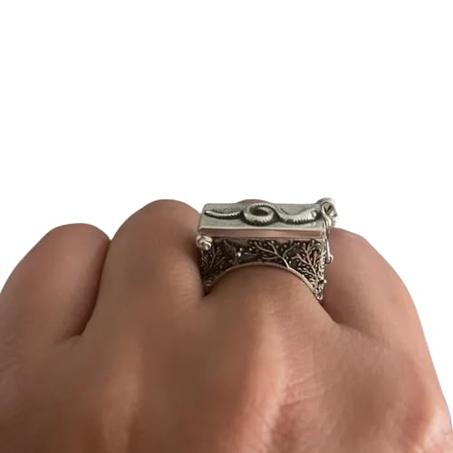 Vintage Poison Ring | Perfume Box Ring | Pill Box~Locket | Snuff Ring | Handmade Poison Ring | Trending Ring | Poison Ring | Secret Compartment | Boho Hippie | 925 Sterling Silver Ring