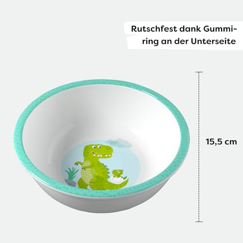 HABA Kinderschüssel Dinosaurier – Praktische Melamin‑Schüssel – Rutschfest – Spülmaschinengeeignet – Für Dino‑Fans ab 12 Monaten – 2012440005