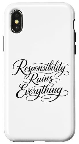 Sarcasm Responsibility Ruins Everything Funny ���f�B�[�X �X�}�z�P�[�X iPhone X/XS �p