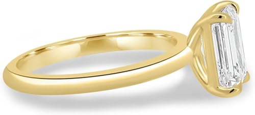 1CT-4CT Emerald Cut Solitaire Moissanite Engagement Ring, Emerald Moissanite Wedding Ring, Solitaire Ring, Emerald Cut Ring, Solid Gold Ring2