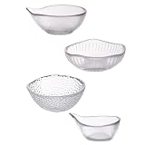 Toyvian 4 Stück Kleine Glasschälchen aus Glas Dippschälchen für Saucen und Tapas Fein Verarbeitet Spülmaschinenfest für Buffet und Restaurant