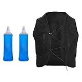 JISADER Running Vest Lightweight Backpack with Adjustable Chest Strap Multiple Pockets and Soft Water Bottles for Running Hiking Cycling Outdoor Sports Suitab, XXL