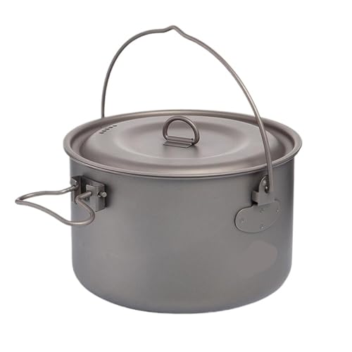 BFHRDESX Compatible for Widesea Titanium Camping Cookware Set – Pot, Frying Pan & Picnic Kitchen Gear for Hiking Trekking(1950ML Titanium Pot)