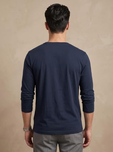 Image of BULLMER Men's Trendy Full Sleeve Henley Neck T-Shirt | Cotton Blend Solid Casual Tee | Stylish Menswear for Everyday | Sizes S to 2XL - Pack 1