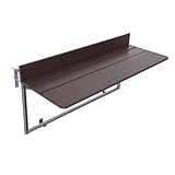 SKVSKV Balcony Bar Table for Railings Folding Hanging Outdoor Adjustable Deck Rail Table for Patio, Garden(Brown, 60 * 37cm/23.6 * 14.56inch)
