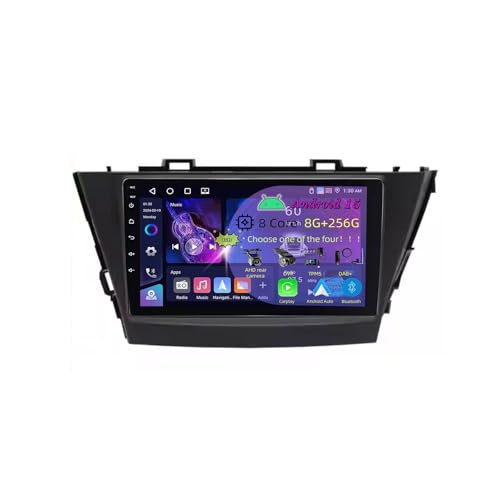 Autorradio automóvil Android 15 de 9 pulgadas con pantalla táctil para Toyota Prius Plus V Alpha 2012-2017 CarPlay AHD cámara de visión trasera navegación GPS controles en el volante y Bluetooth (C1 2