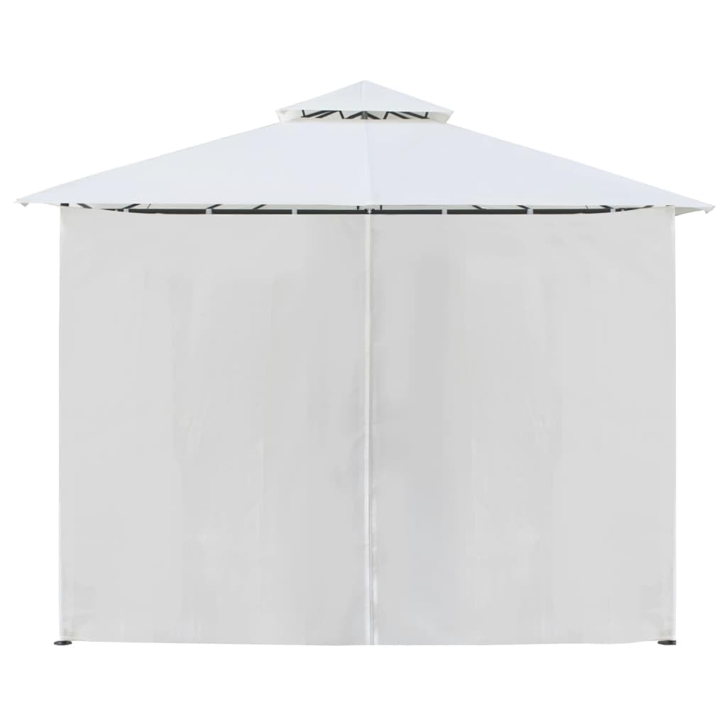 Pawilon ogrodowy z zasłonami, 600 x 298 x 270 cm, biały, 180 g/m², rura stalowa, namiot imprezowy, na taras, balkon, kemping, wesele, grillowanie, imprezę w ogrodzie