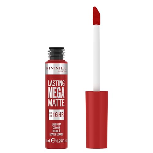Rimmel London Lasting Mega Matte Rouge à lèvres liquide, longue tenue, hydratant, formule vegan - 500 - Fire Starter, 7,4 ml
