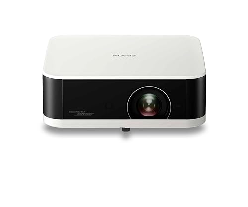 Epson Lifestudio Pop EF-61W Diamantweiß, tragbarer Smart-Projektor, Sound by Bose, Google TV, Full HD, Verwendung im Innen- und Außenbereich, 5 Jahre Geräteschutz*