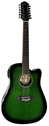 Oscar Schmidt 12-String Acoustic Electric Guitar - Translucent Green