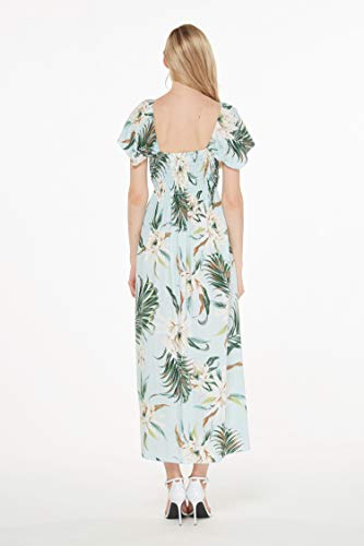 Image of Wispy Cereus Light Blue Family Matching Hawaiian Clothes | Family Matching Outfits • Soft Rayon Fabric • Tropical Floral Print • Vacation Ready • Luau Party Wear