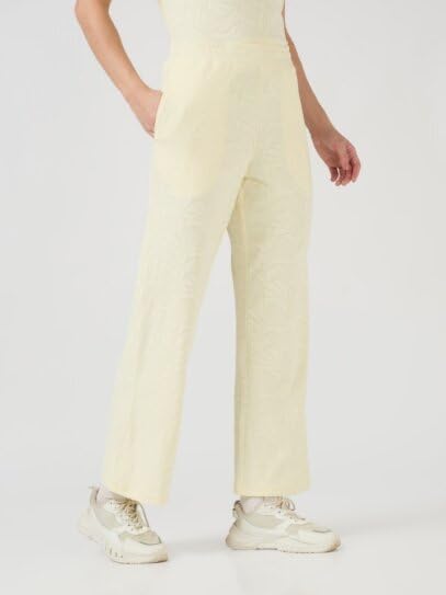 Image of TECHNOSPORT Women Textured Straight Fit Trackpants for Casual Wear, Travel Wear, Gym Wear