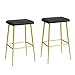 YAUKTAK Bar Stools Set of 2,Counter Height Bar Stools, Industrial Modern Barstools with PU Leather Cushion, Metal Frame Bar Chairs with Footrest for Kitchen, Dining Room, Bar, Cafe (Gold) KBS516GC