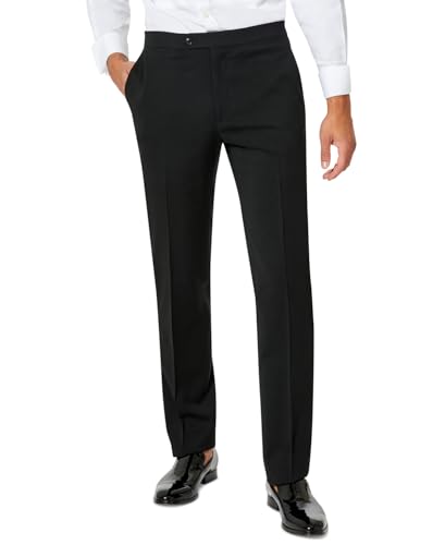 Tommy Hilfiger Mens Modern fit Tuxedo Dress Pants 29/30 Black Solid Stretch