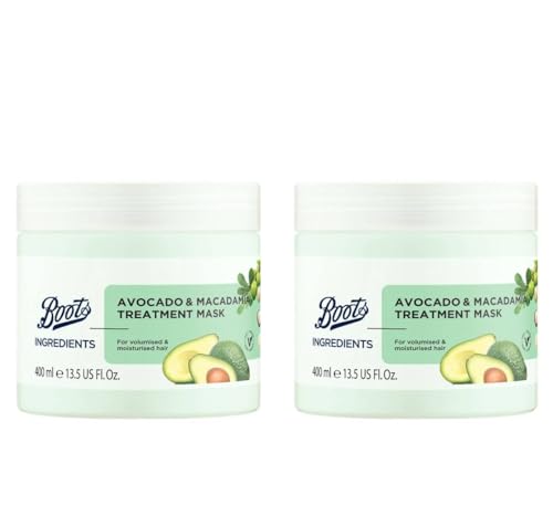 Boots Ingredients Avocado & Macadamia Treatment Mask 13.52 Fl Oz. (Pack of 2)