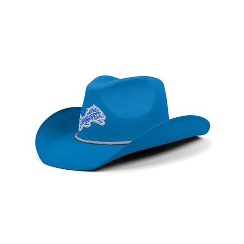 FOCO Detroit Lions NFL Team Color Rhinestone Logo Cowboy Hat