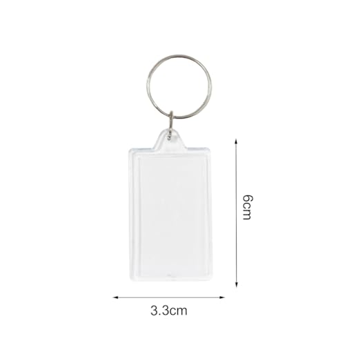Image of BetterJonny 20Pcs Acrylic Picture Keychain Blanks in Clear Acrylic Picture Frame Keyrings