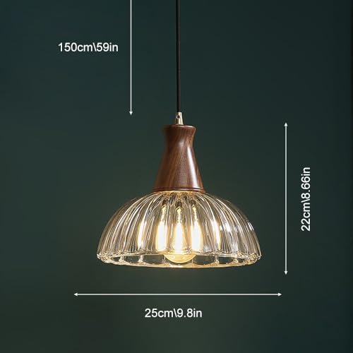 Lámparas de suspensión para comedor estilo industrial con madera auténtica 5