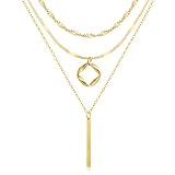 ZOERAY Collier pour Femme Argent Or Chaine con Pendentif Collier Plaqué Or 18K Multirang Empilés Colliers Ras de Cou Doré Réglables Serpent Chaîne Argent Femme Breloque Colier Fantaisie Bijoux