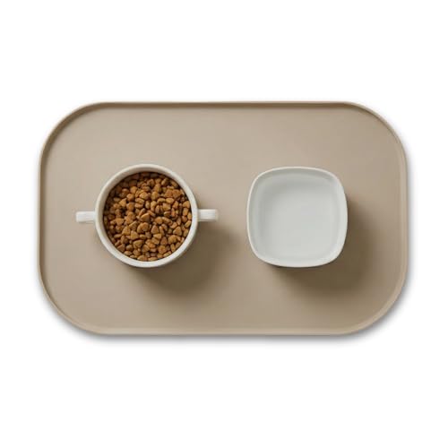 Tapis pour Gamelle de Chat et Chien en Silicone de Qualité Alimentaire sans BPA, Antidérapant et Résistant à la Chaleur, Tapis de Nourriture et d’Eau...