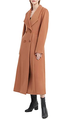 Amazon.com: PLAERPENER Winter Women's Long Wool Pea Coat Double