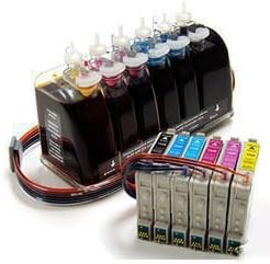 Bulk Continuous Ink System (CIS) for: Epson R260 R280 R380 RX580 (Related Cartridge # :T078120, T078220, T078320, T078420, T078520, T078620)