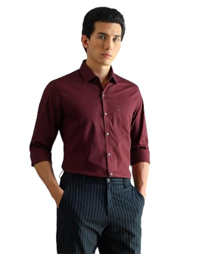 Image of Arrow Slim Fit Mens Formal Shirt - 100% Cotton, Breathable & Comfortable, Full Sleeves Shirts for Men