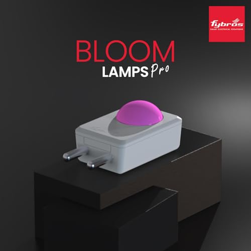 Image of FYBROS Bloom Pro LED Night Lamp | 0.5W | Pink Light | Indirect Lighting | 2-Pin Plug | Energy Efficient | Low Power Consumption | Ideal for Bedroom, Kids Room, Hallway | Pack of 1