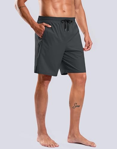 Image of G Gradual Mens Swim Trunks with Compression Liner 7 inch /9'' Quick Dry Board Shorts Swimsuit Bathing Suit for Men Zipper Pockets