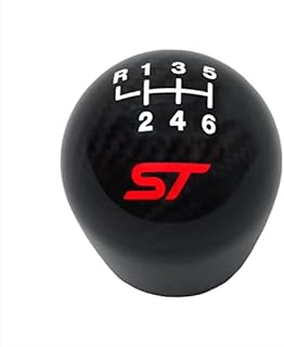 Ford Performance Parts M-7213-FSTCF Shifter Knob; Carbon Fiber; Black Glossy Finish; Bright ST Logo;