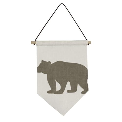 Ours noir suspendre drapeau en toile de qualité au motif mignon