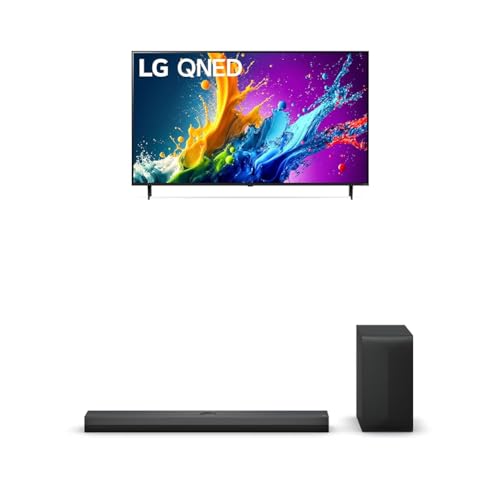 Image of LG 55-Inch Class QNED80T Series LED Smart TV 4K Processor Flat Screen with Magic Remote AI-Powered with Alexa Built-in (55QNED80TUC, 2024),LG 3.1.1 ch. Sound Bar with Dolby Atmos