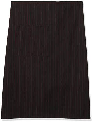 Uncommon Threads Unisex Bistro Apron One Pocket, Black/Red Pin Stripe, One Size
