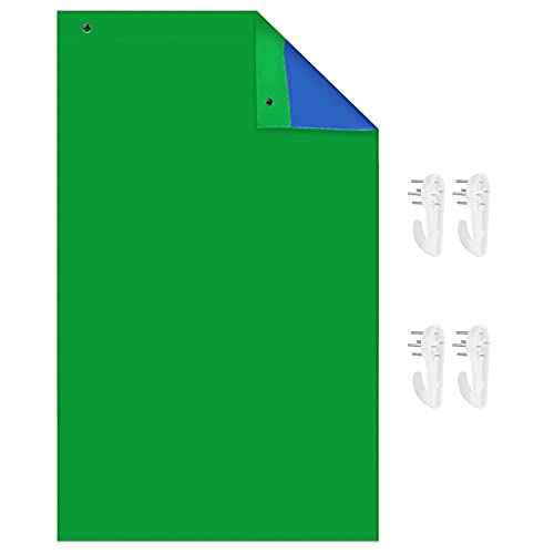 Funien 1,5 * 3 s / 5 * 10 Pieds Toile de Fond Bicolore Écran de Fond Lavable Polyester Coton Matériel de Boucles de Suspension Conception avec 4 hets pour la pgraphie vidéo Gaming Live Cover