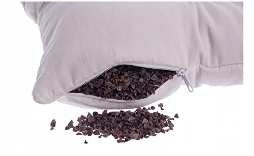 Gesunder Schlaf Buchweizenkissen Kissen mit Buchweizenschale mit Reißverschluss, Unterstützung der Halswirbelsäule, orthopädisches Naturkissen, mit Innen- und Außenkissenbezug (Natur-, 50 x 60 cm)