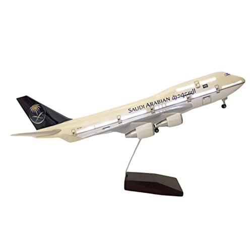 Miniatura avión de metal Arabia Saudita 46 cm réplica Airbus coleccionable con luz LED CLMJHG