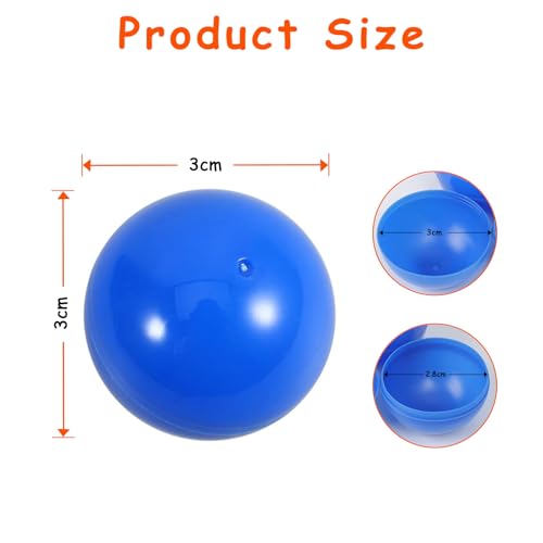 yuejuhe 50 Stück Lotterie Kugeln Bälle zum Öffnen, 3 cm Plastikkugeln zum Befüllen, Tombola-Bälle für Partygeschenke Gewinnspiel Festliche Bingo (Blau)