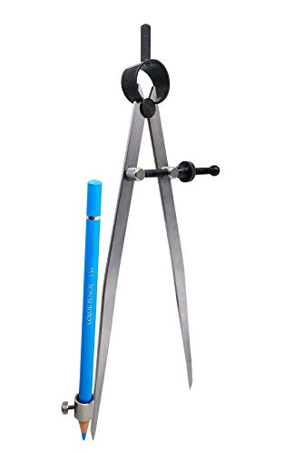 ZLKSKER Séparateur/traceur à ressort de précision avec porte-crayon, boussole en acier, séparateur à jambes plates 20,3 cm
