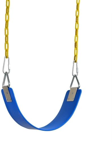 Image of Heavy Duty Flexible EVA Plastic Swing Seat with Metal Triangle Ring for Kids & Adults - Blue | 300KG Weight Limit