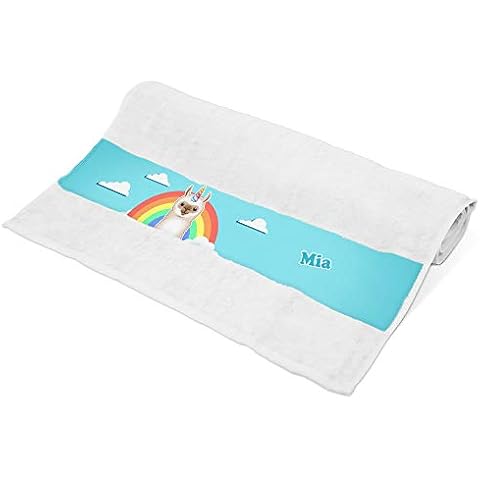 Eurofoto Handtuch mit Namen Mia und Motiv mit Lama-Einhorn Cover